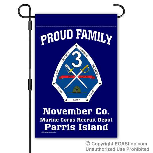 Garden Flag: November 3rd BTN Crest Proud Family (Parris Island)