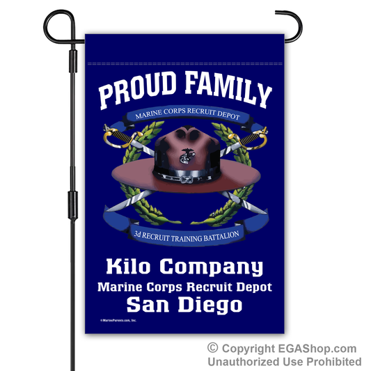 Garden Flag: Kilo 3rd BTN Crest Proud Family (San Diego)