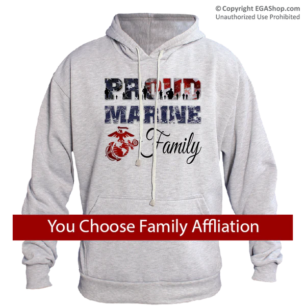 Hoodie: Proud Marine Family