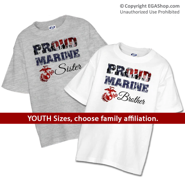 Shop EGA Marine The Family Proud T-Shirt: Parents by – Youth Marine