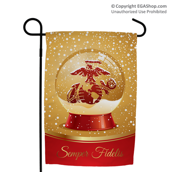 Garden Flag: Snow Globe with Eagle, Globe and Anchor