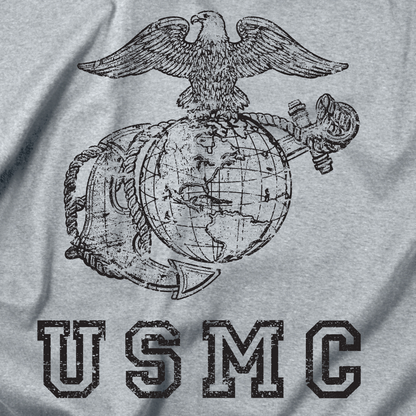 T-shirt: Vintage USMC Eagle, Globe, and Anchor on Grey