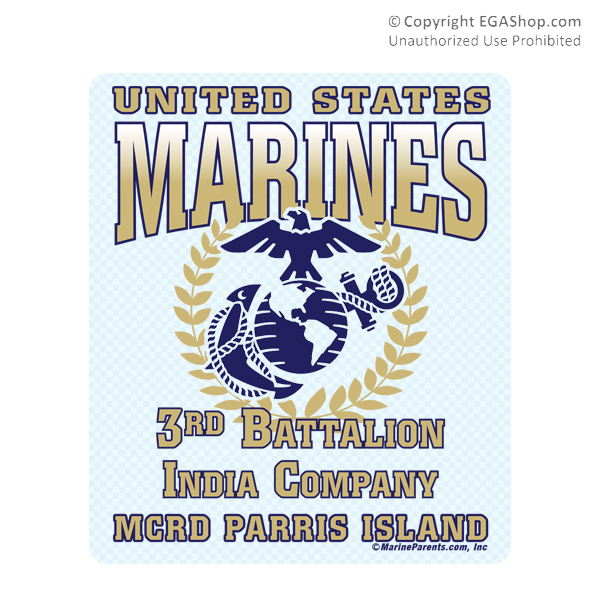 Sticker (Set of 4): 3rd Btn Parris Island (Choose I, K, L, M, N Company)