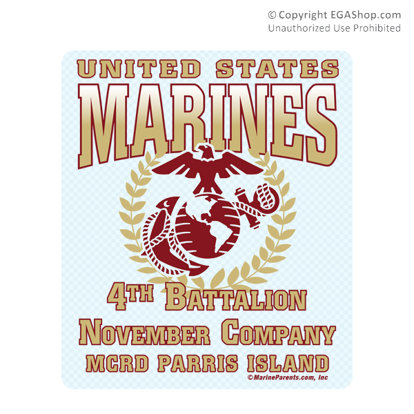 Sticker (Set of 4): 4th Btn Parris Island (Choose N, O, P Company)