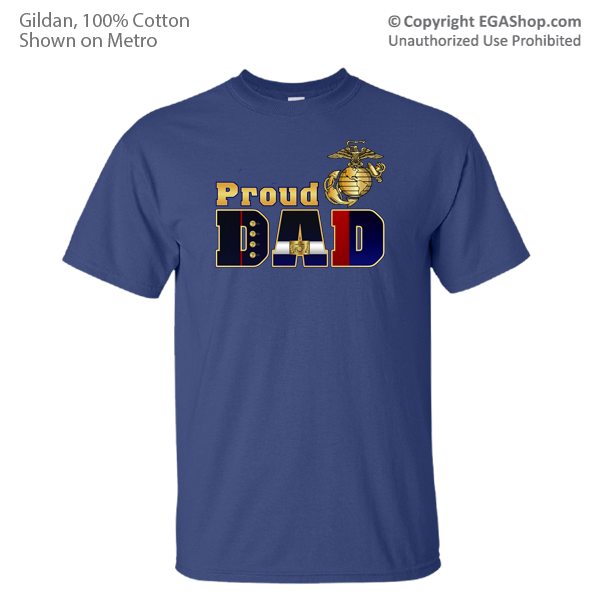 Dress Blue Mom or Dad T-Shirt on Blue or Black