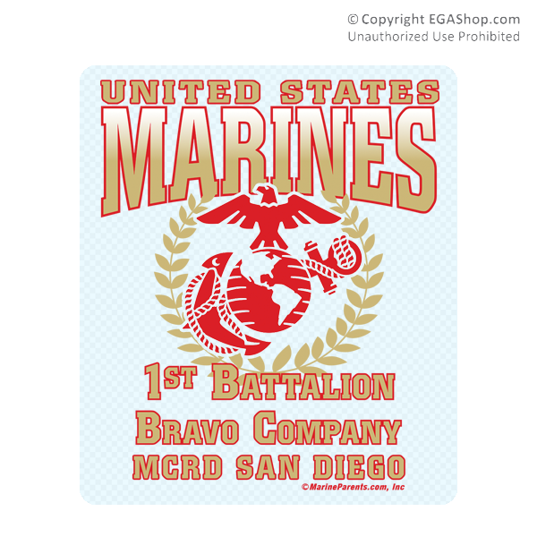 Sticker (Set of 4): 1st Btn San Diego (Choose A, B, C, D Company)