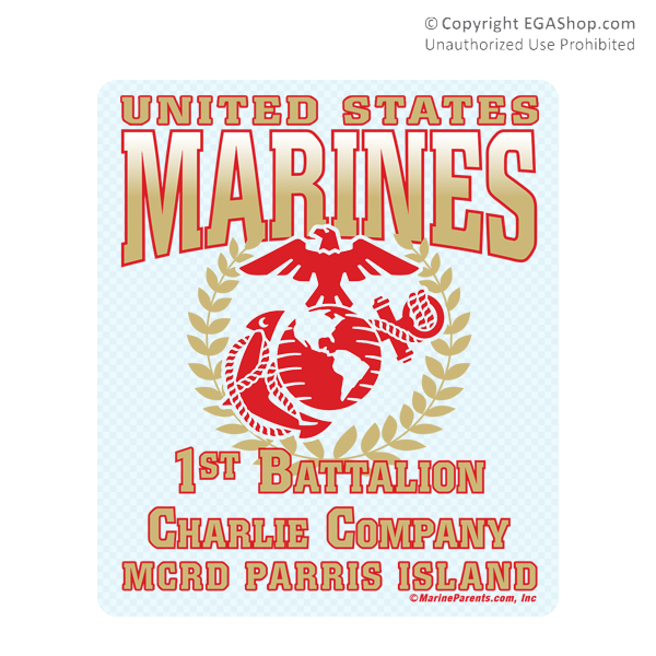 Sticker (Set of 4): 1st Btn Parris Island (Choose A, B, C, D Company)