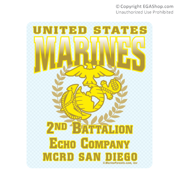 Sticker (Set of 4): 2nd Btn San Diego (Choose E, F, G, H Company)