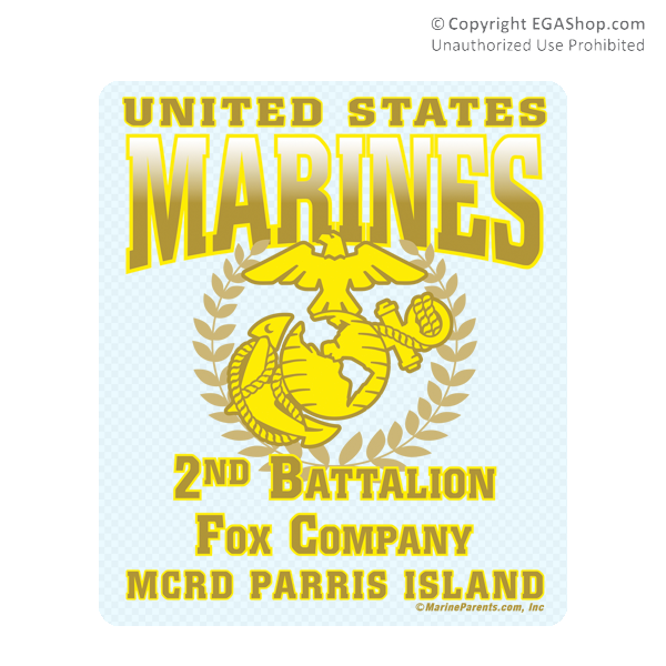 Sticker (Set of 4): 2nd Btn Parris Island (Choose E, F, G, H, P Company)
