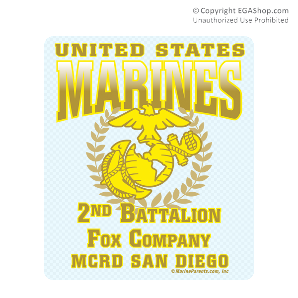 Sticker (Set of 4): 2nd Btn San Diego (Choose E, F, G, H Company)