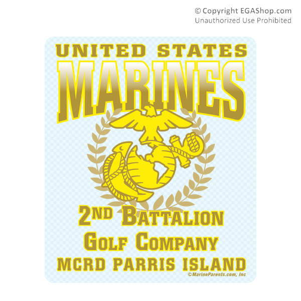 Sticker (Set of 4): 2nd Btn Parris Island (Choose E, F, G, H, P Company)