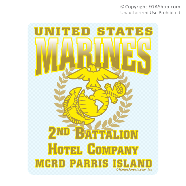 Sticker (Set of 4): 2nd Btn Parris Island (Choose E, F, G, H, P Company)