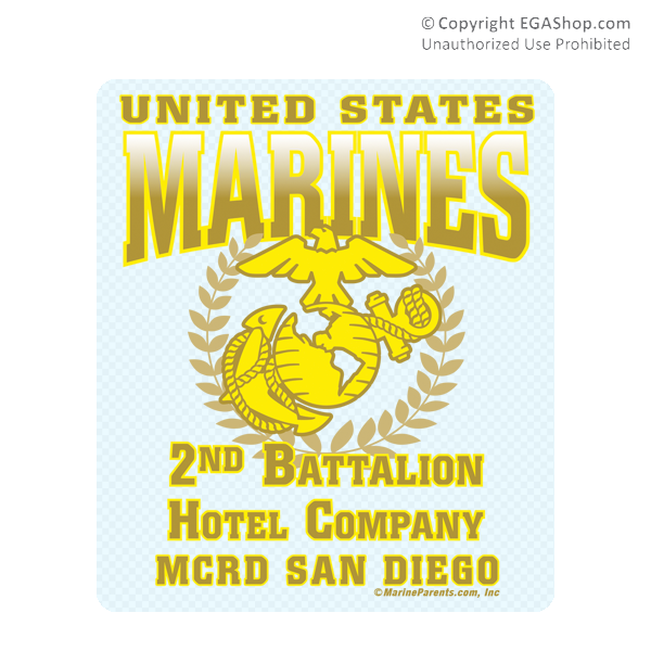 Sticker (Set of 4): 2nd Btn San Diego (Choose E, F, G, H Company)