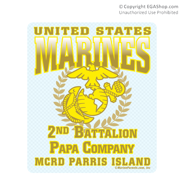 Sticker (Set of 4): 2nd Btn Parris Island (Choose E, F, G, H, P Company)