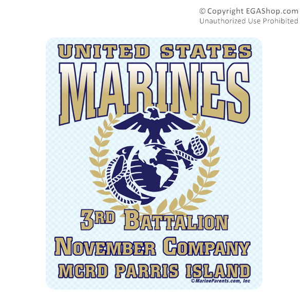 Sticker (Set of 4): 3rd Btn Parris Island (Choose I, K, L, M, N Company)