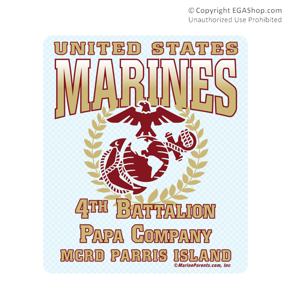 Sticker (Set of 4): 4th Btn Parris Island (Choose N, O, P Company)