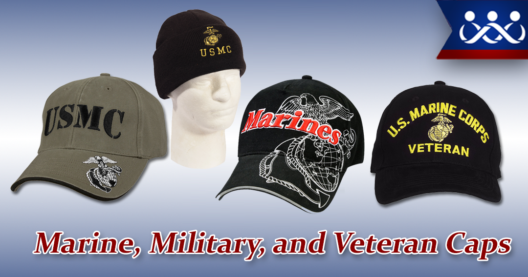 USMC Eagle Globe Anchor Black Gold Hat Cap – Licensed, Adjustable, Twill – Trade Winds