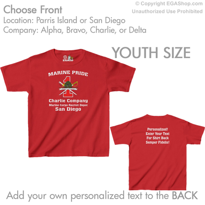 1st Btn CREST Choose Company & Personalized Back (YOUTH T-Shirt)