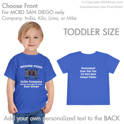 3rd Btn San Diego CREST Choose Company & Personalized Back (TODDLER T-Shirt)