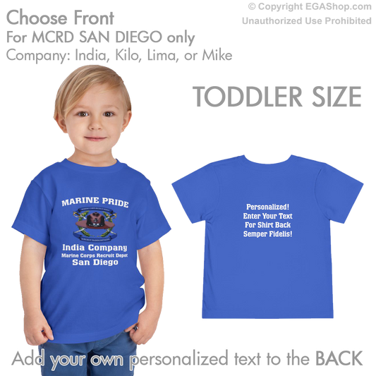 3rd Btn San Diego CREST Choose Company & Personalized Back (TODDLER T-Shirt)