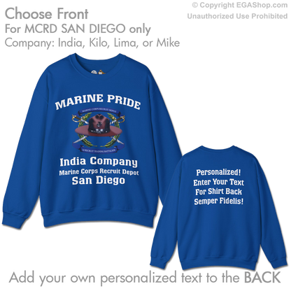 3rd Btn San Diego CREST Choose Company & Personalized Back (Sweatshirt)