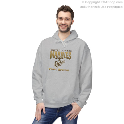 Hoodie Midweight Softstyle: United States Marines Proud Brother