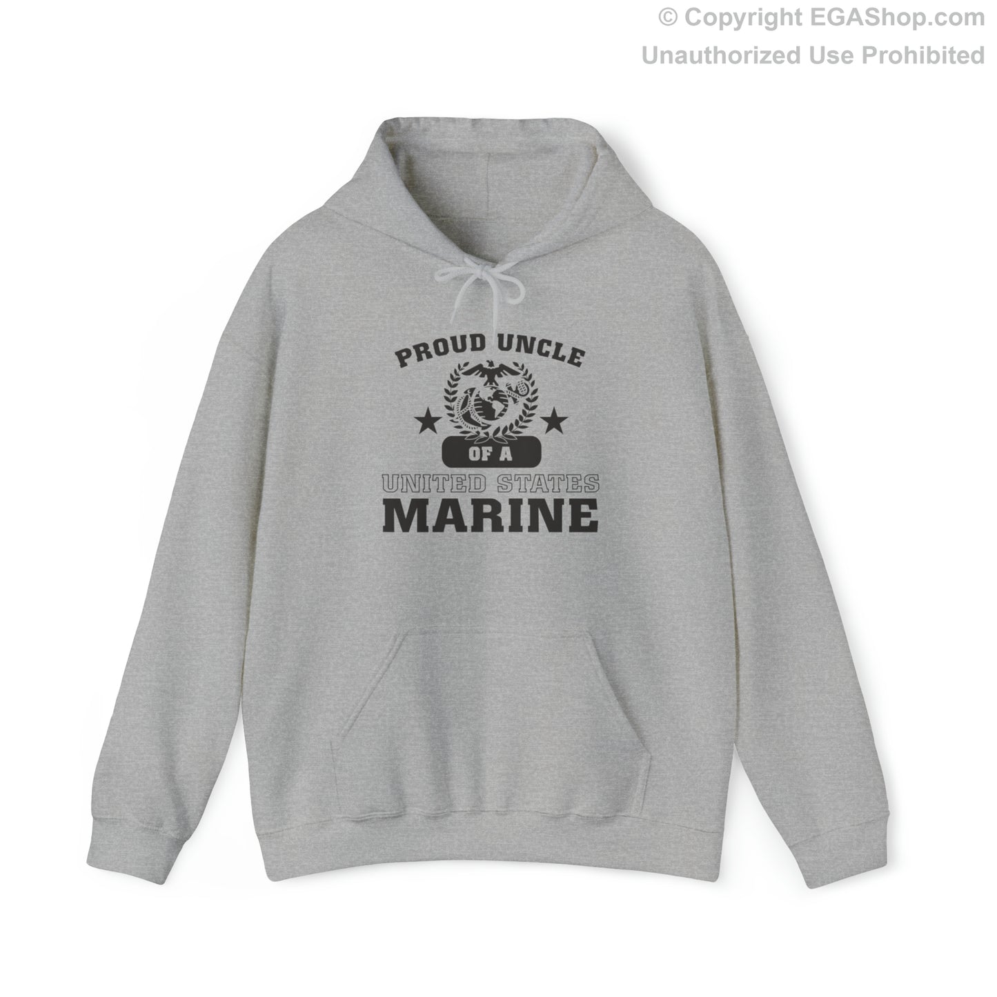 Hoodie: Proud Uncle of a Marine (Varsity Style, Color Choices)