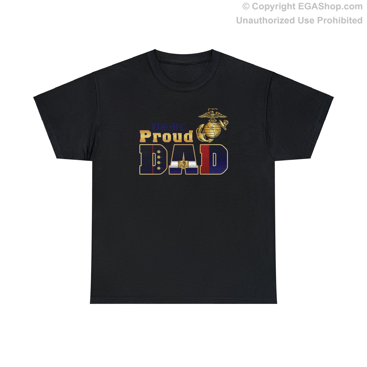 T-Shirt: Dress Blue Proud Dad (Your Choice of Colors)