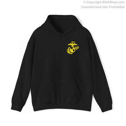 Hoodie: Hotel Co. MCRD Parris Island (2nd Battalion Crest on BACK)