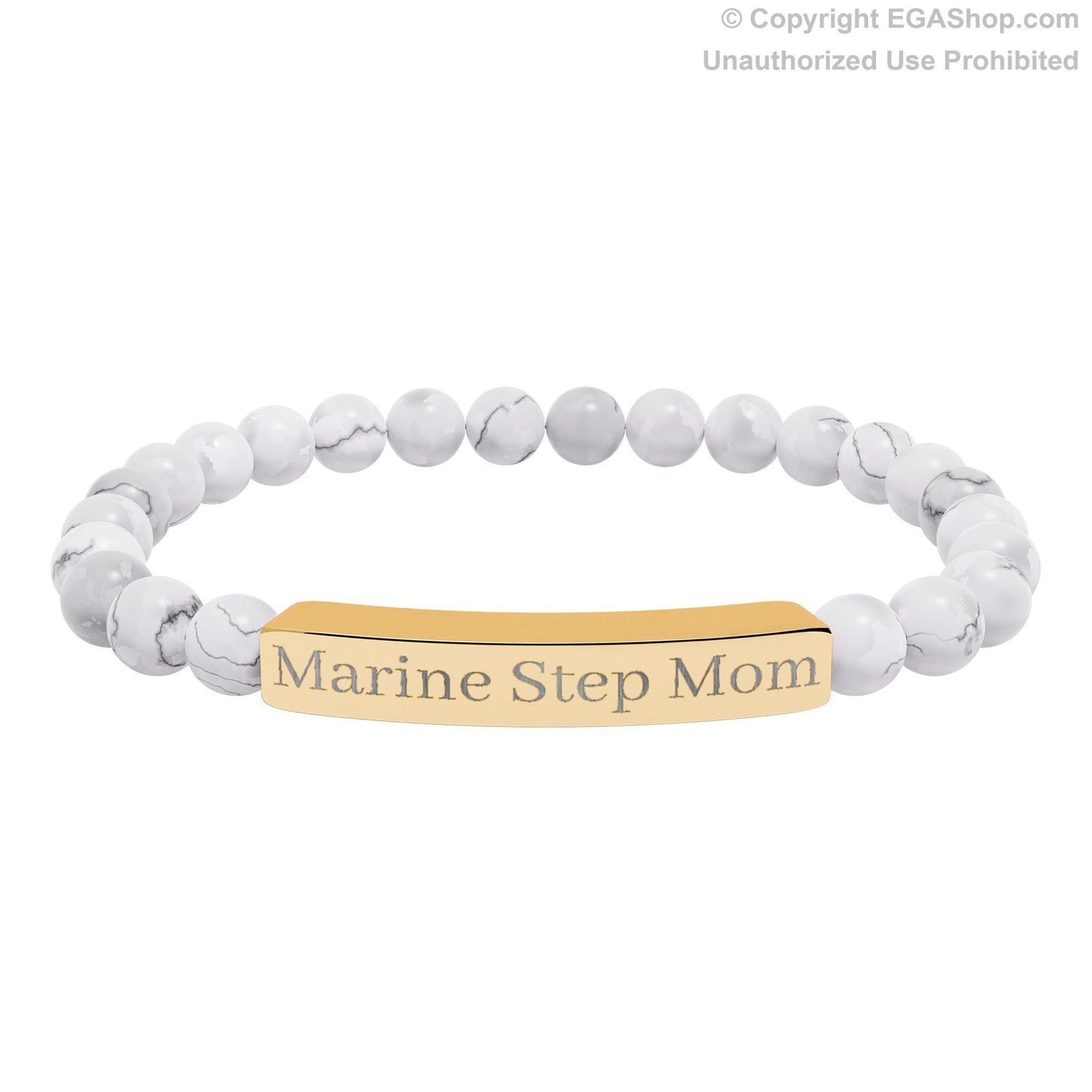 Marine Step Mom Natural Stone Bead Bracelet