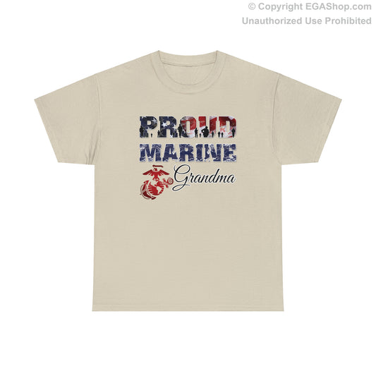 T-Shirt Proud Marine Grandma (Your Choice of Colors)