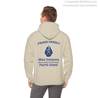 Hoodie: Mike Co. MCRD Parris Island (3rd Battalion Crest on BACK)