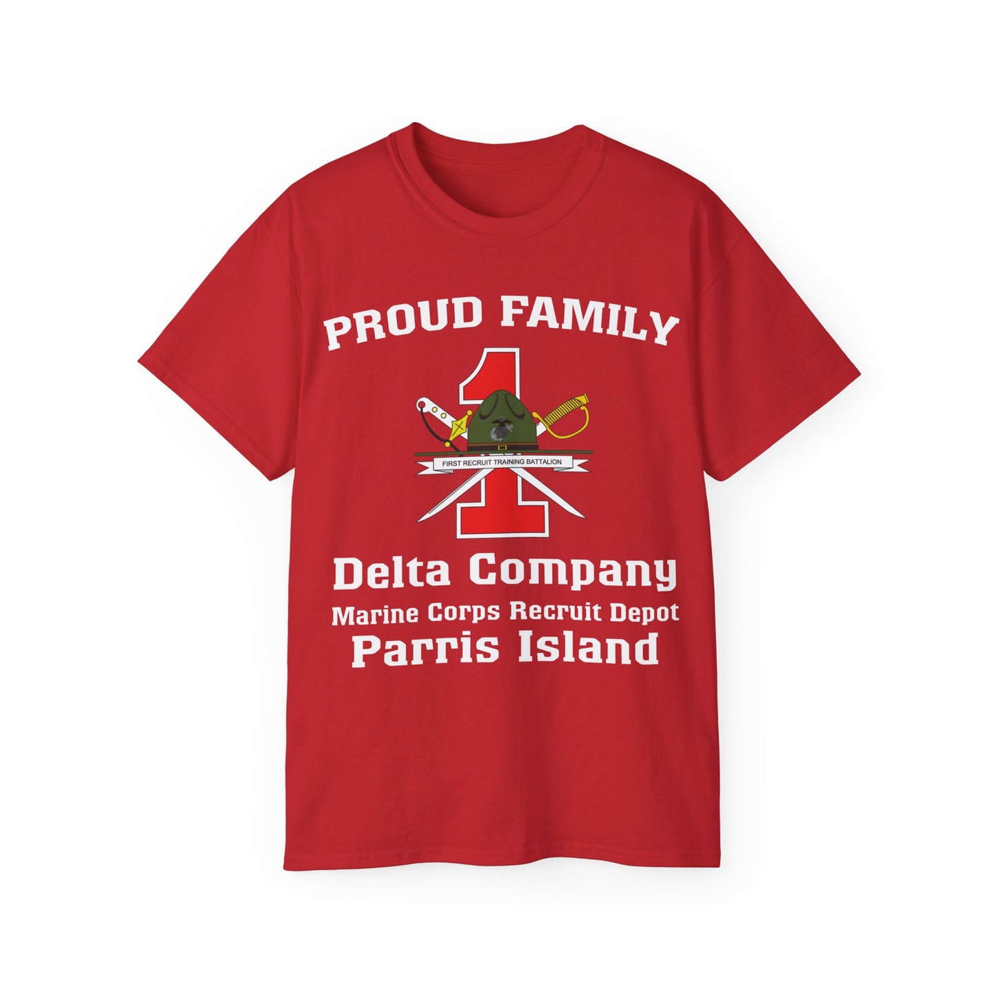 T-Shirt: Delta Co. MCRD Parris Island (1st Battalion Crest)