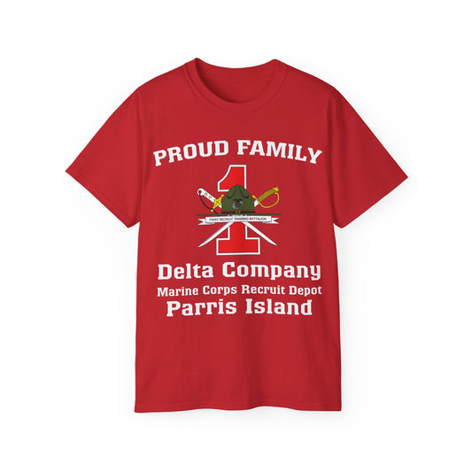 T-Shirt: Delta Co. MCRD Parris Island (1st Battalion Crest)