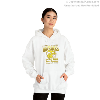 Hoodie: Hotel Co. MCRD Parris Island (EGA + Back Proud Family)