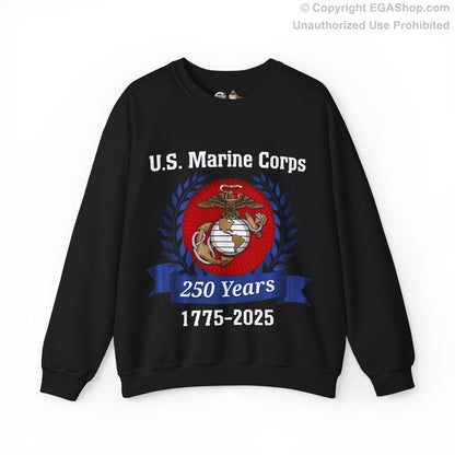 U.S. Marine Corps 250 Years Sweatshirt, Unisex Pullover, Commemorative Apparel