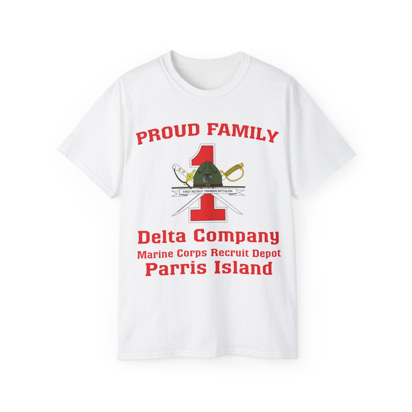 T-Shirt: Delta Co. MCRD Parris Island (1st Battalion Crest)