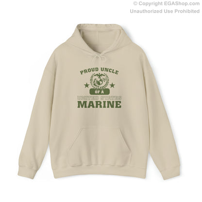 Hoodie: Proud Uncle of a Marine (Varsity Style, Color Choices)