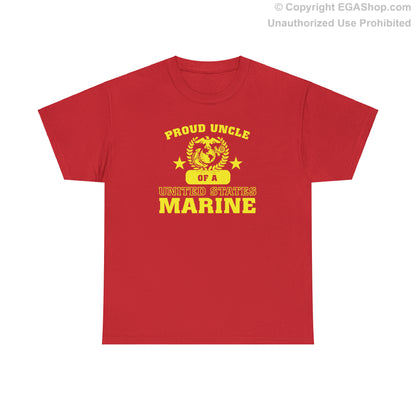 T-Shirt: Proud Uncle of a Marine (Varsity Style, Color Choices)