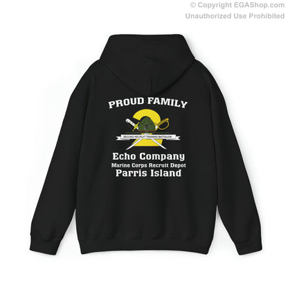 Hoodie: Echo Co. MCRD Parris Island (2nd Battalion Crest on BACK)