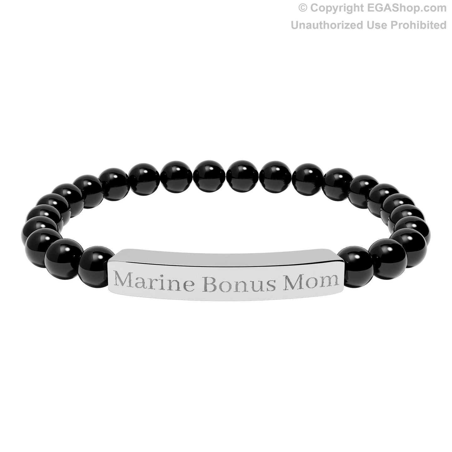 Marine Bonus Mom Natural Stone Bead Bracelet