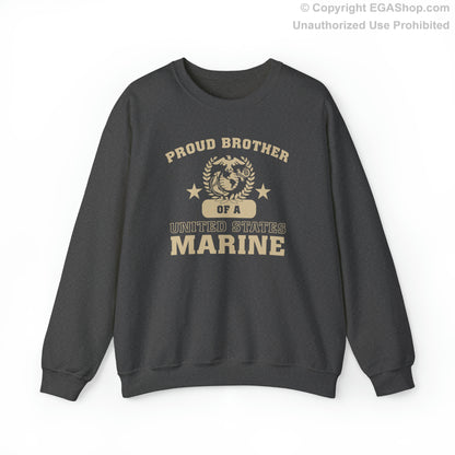 Sweatshirt: Proud Brother of a Marine (Varsity Style, Color Choices)