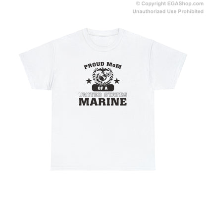 T-Shirt: Proud MoM of a Marine (Varsity Style, Color Choices)