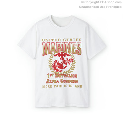 T-Shirt: Alpha Co. MCRD Parris Island (EGA, Blank Back)