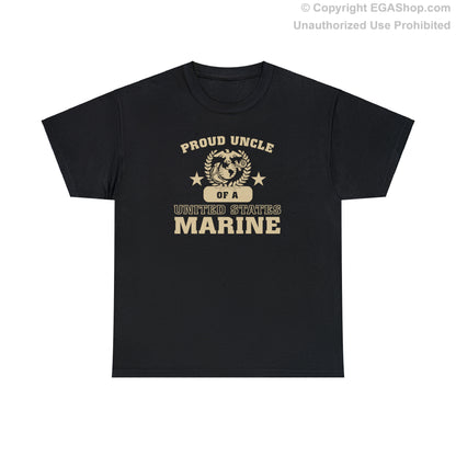 T-Shirt: Proud Uncle of a Marine (Varsity Style, Color Choices)