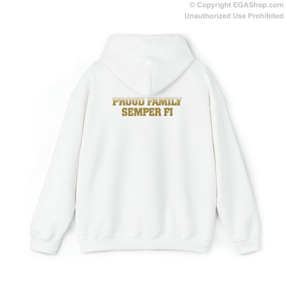 Hoodie: Delta Co. MCRD Parris Island (EGA + Back Proud Family)