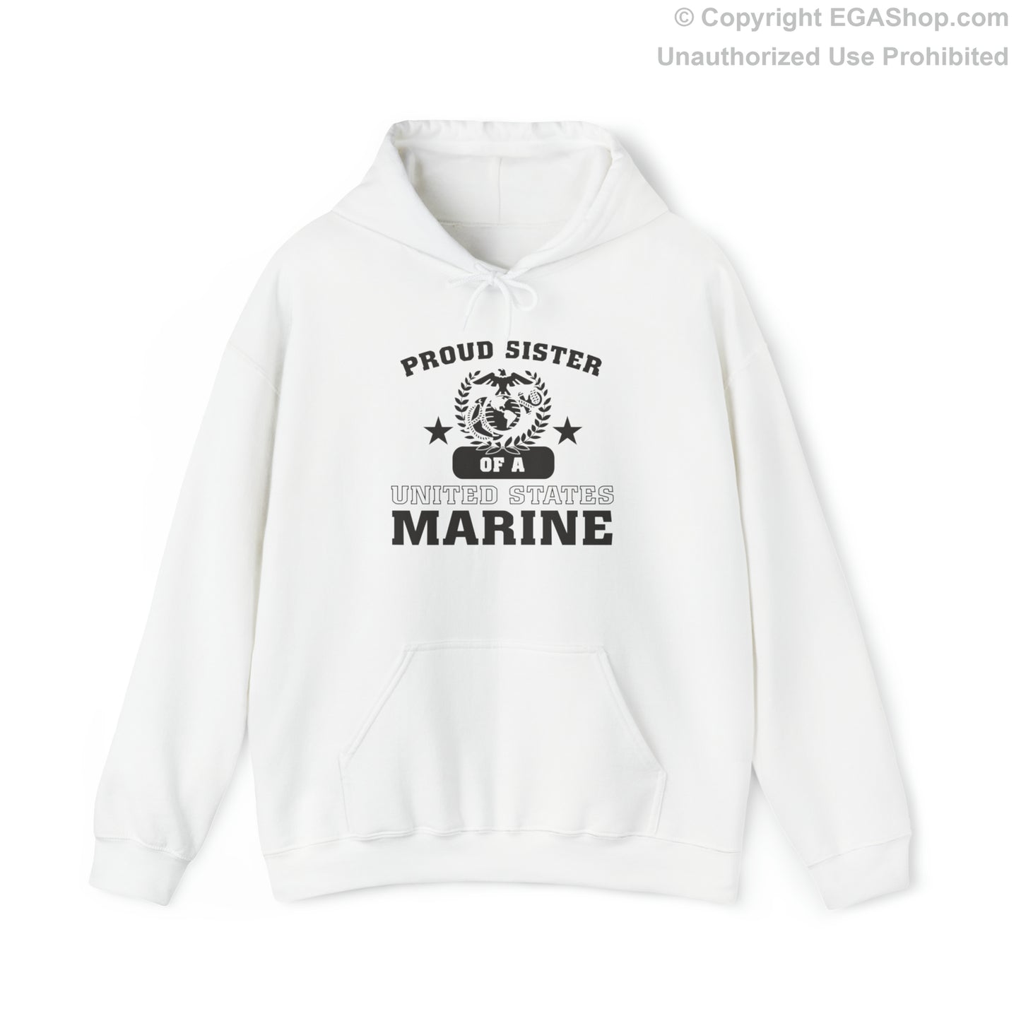 Hoodie: Proud Sister of a Marine (Varsity Style, Color Choices)