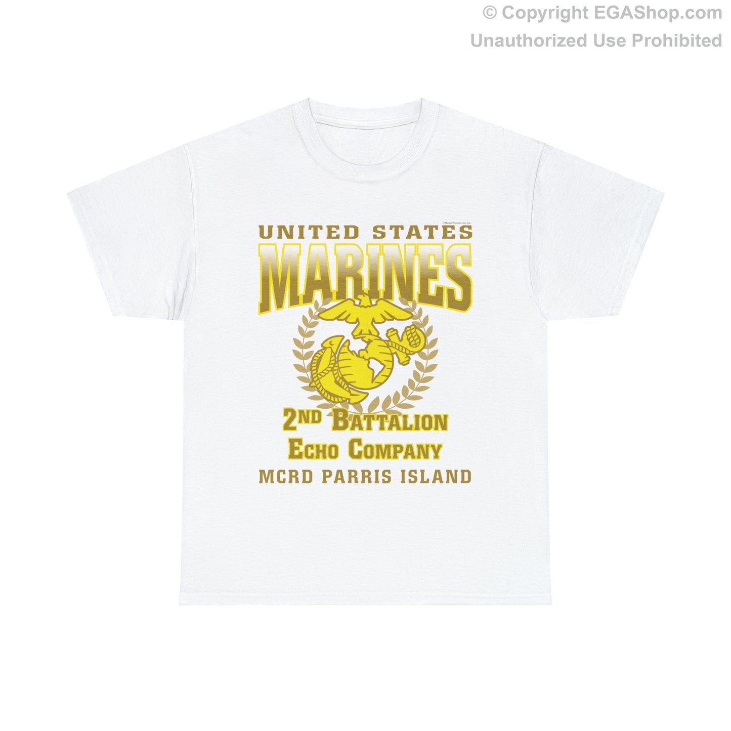 T-Shirt: Echo Co. MCRD Parris Island (EGA + Back Proud Family)