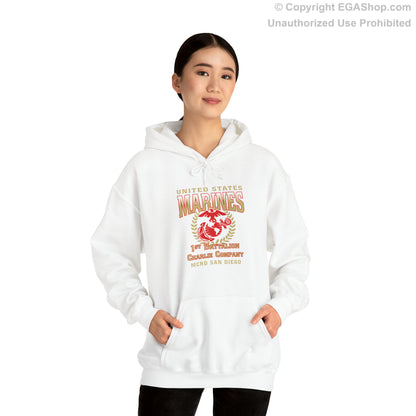 Hoodie: Charlie Co. MCRD San Diego (EGA + Back Proud Family)