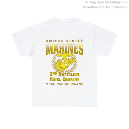 T-Shirt: Hotel Co. MCRD Parris Island (EGA + Back Proud Family)